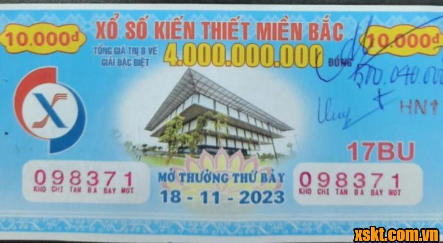 XSMB: Mua duy nhất tờ vé XSKT Miền Bắc trúng ngay giải Đặc Biệt 500 triệu đồng