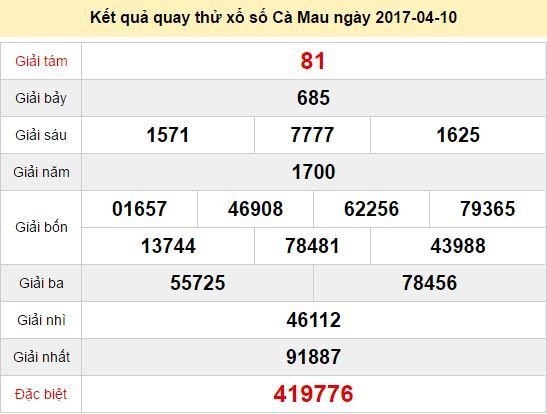 Quay thử KQ XSCM 10/4/2017