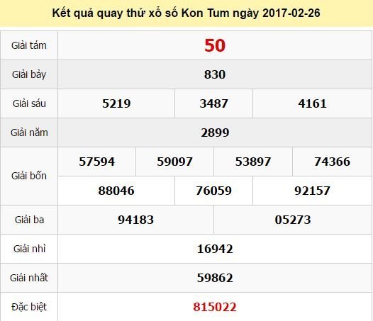 Quay thử KQ XSKT 26/2/2017