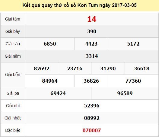 Quay thử KQ XSKT 5/3/2017