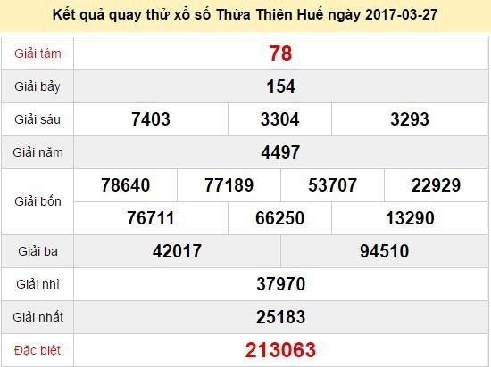 Quay thử KQ XSTTH 27/3/2017