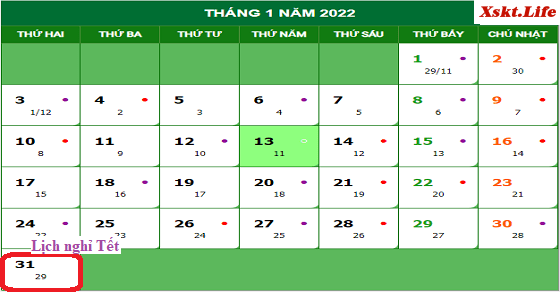 Lịch nghỉ Tết của xổ số miền Bắc 2022